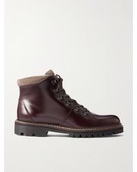 MR P. - Jacques Suede-Trimmed Glossed-Leather Boots - Lyst