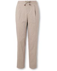 Incotex - Venezia 1951 Slim-Fit Tapered Pleated Striped Cotton-Blend Trousers - Lyst