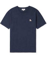 Maison Kitsuné - Logo-appliquéd Cotton-jersey T-shirt - Lyst