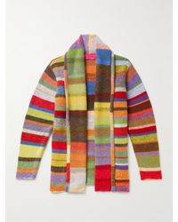 The Elder Statesman Shawl-collar Striped Cashmere Cardigan - Multicolour