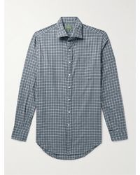 Sid Mashburn - Checked Brushed Cotton-twill Shirt - Lyst
