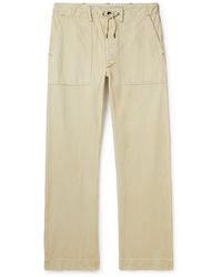 RRL - Wilton Straight-leg Herringbone Cotton Drawstring Trousers - Lyst