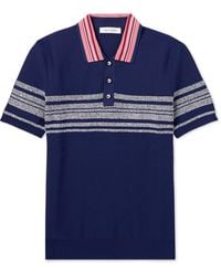 Wales Bonner - Dawn Slim-fit Striped Knitted Polo Shirt - Lyst