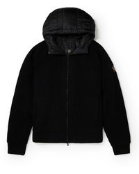 Belstaff - Anton Shell-trimmed Ribbed Wool Hooded Cardigan - Lyst