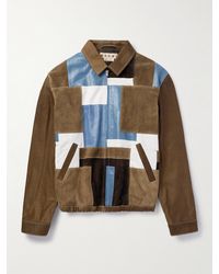 Marni - Patchwork Suede And Textured-leather Blouson Jacket - Lyst