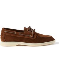 Loro Piana - Sea-sail Walk Leather-trimmed Suede Boat Shoes - Lyst