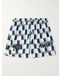 Amiri - Gerade geschnittene Shorts aus Seiden-Twill mit Logoprint und Kordelzugbund - Lyst