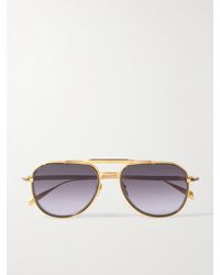 Jacques Marie Mage - Commander Aviator-Style Brushed Two-Tone Beta Titanium Sunglasses - Lyst