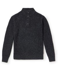 Faherty - Waffle-knit Wool And Cashmere-blend Sweater - Lyst