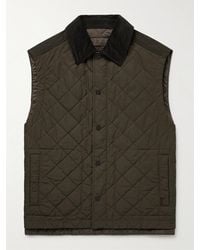 James Purdey & Sons - Cotton Corduroy-trimmed Padded Quilted Shell Gilet - Lyst