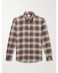 Sunspel - Checked Cotton-Flannel Shirt - Lyst