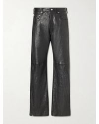 Rick Owens - Geth Wide-leg Full-grain Leather Trousers - Lyst