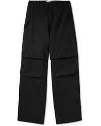 Jil Sander - Wide-leg Pleated Cotton Trousers - Lyst