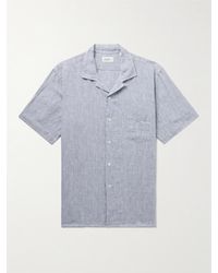 Hartford - Palm Mc Pat Convertible-collar Slub Linen Shirt - Lyst
