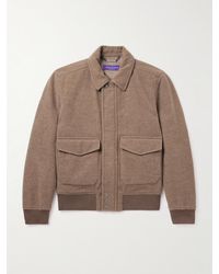 Ralph Lauren Purple Label - Deshler Brushed Wool-blend Flannel Bomber Jacket - Lyst