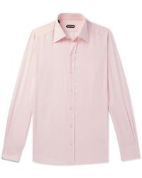 Tom Ford - Cutaway-collar Silk-poplin Shirt - Lyst