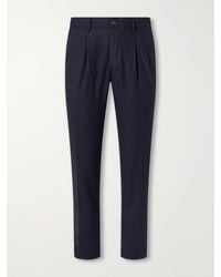Slowear - Incotex Pleated Tapered Wool-Blend Flannel Trousers - Lyst