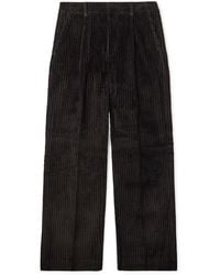 Our Legacy - Borrowed Chino Wide-Leg Pleated Wool-Corduroy Trousers - Lyst
