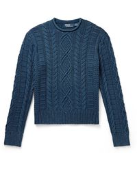 Polo Ralph Lauren - Slim-fit Cable-knit Cotton Sweater - Lyst