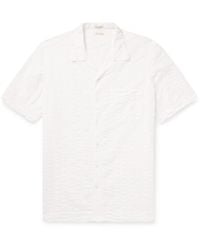 Massimo Alba - Venice Convertible-collar Striped Cotton-blend Seersucker Shirt - Lyst