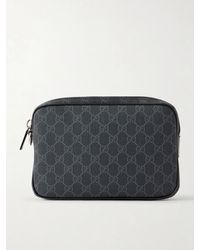 Gucci - Monogrammed Leather-Trimmed Coated-Canvas Pouch - Lyst
