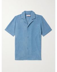 Orlebar Brown - Camicia in spugna di cotone con colletto aperto Howell - Lyst