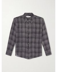 Our Legacy - Above Checked Linen Shirt - Lyst