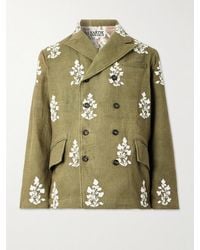 Kartik Research - Double-Breasted Embellished Embroidered Kantha Cotton Blazer - Lyst