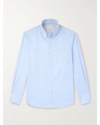 Brunello Cucinelli - Slim-Fit Button-Down Collar Checked Cotton Shirt - Lyst