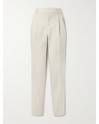 Umit Benan - Straight-leg Pleated Cotton-twill Trousers - Lyst