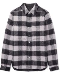 Rick Owens - Checked Brushed-Wool Overshirt - Lyst