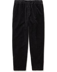 YMC - Alva Tapered Cotton And Linen-blend Corduroy Drawstring Trousers - Lyst