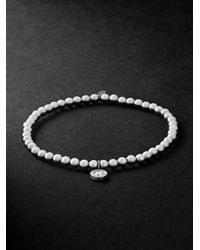Sydney Evan - Rhodium-plated Diamond Beaded Bracelet - Lyst