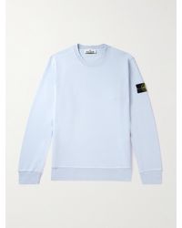 Stone Island - Sweatshirt aus Baumwoll-Jersey mit Logoapplikation in Stückfärbung - Lyst