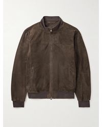 Canali - Suede Bomber Jacket - Lyst