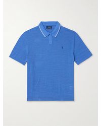 Polo Ralph Lauren - Logo-embroidered Cotton And Linen-blend Polo Shirt - Lyst