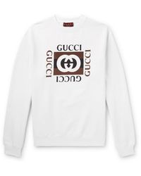 Gucci - Logo-print Cotton-jersey Sweatshirt - Lyst