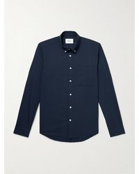 NN07 - Arne 5655 Button-down Collar Organic Cotton And Modal-blend Twill Shirt - Lyst