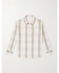 The Elder Statesman - Snap Pea Checked Virgin Wool, Silk And Cashmere-Blend Overshirt - Lyst