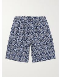 Universal Works - Wide-leg Printed Cotton-twill Shorts - Lyst