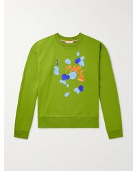 Marni - Logo-Print Cotton-Jersey Sweatshirt - Lyst