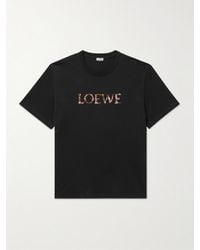 Loewe - T-Shirt aus Baumwoll-Jersey mit Logostickerei - Lyst