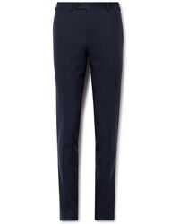 Canali - Slim-fit Wool-blend Flannel Suit Trousers - Lyst