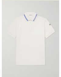 Moncler - Logo-Appliquéd Honeycomb-Knit Cotton Polo Shirt - Lyst