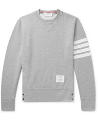 Thom Browne - Slim-Fit Striped Loopback Cotton-Jersey Sweatshirt - Lyst