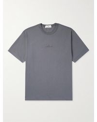 Stone Island - Logo-embroidered Garment-dyed Cotton-jersey T-shirt - Lyst