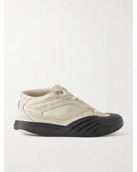Givenchy - Distressed Rubber-trimmed Leather And Mesh Sneakers - Lyst
