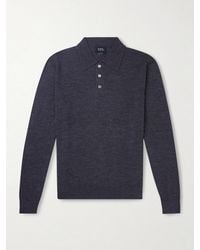 A.P.C. - Wool Polo Shirt - Lyst
