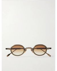 sato - Algedi-T Round-Frame Titanium Sunglasses - Lyst