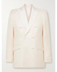 Favourbrook - Double-Breasted Herringbone Linen And Silk-Blend Tuxedo Jacket - Lyst